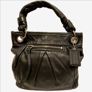Coach Parker Black Leather Shoulder Hobo Bag with Dust Bag